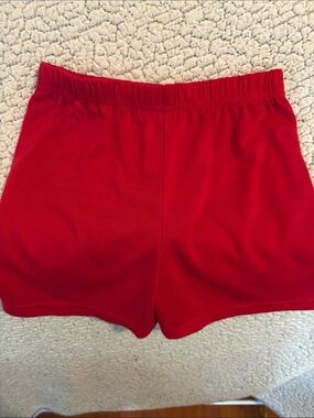 Red Women's Elastic Waist Shorts